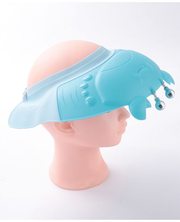 Babyhug Silicone Crab Face Baby Shower Cap - Blue