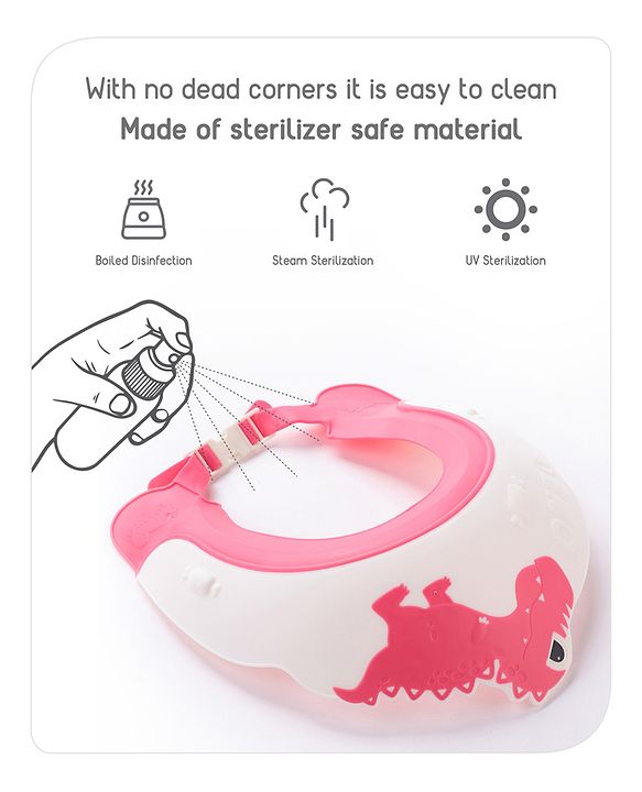 Babyhug Silicone Shower Caps Dinosaur Design - Pink