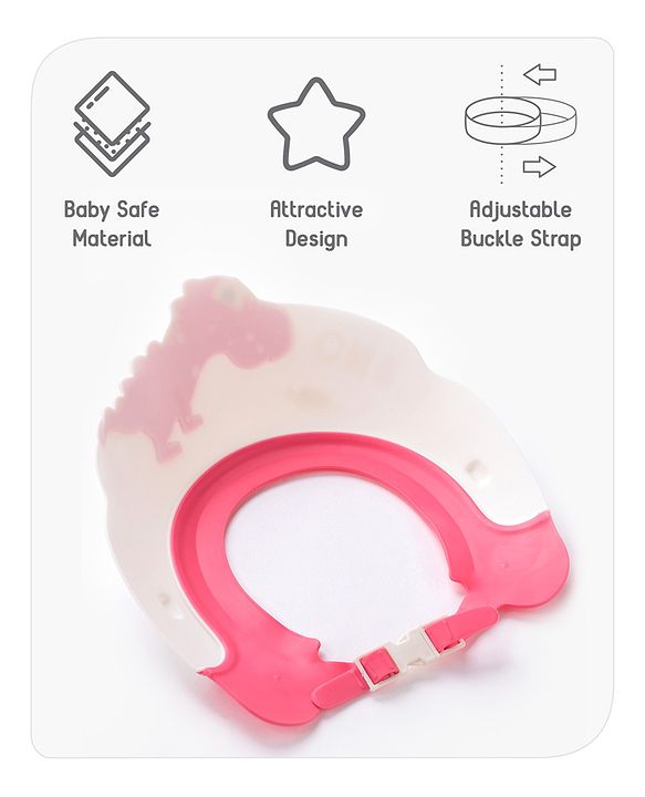 Babyhug Silicone Shower Caps Dinosaur Design - Pink