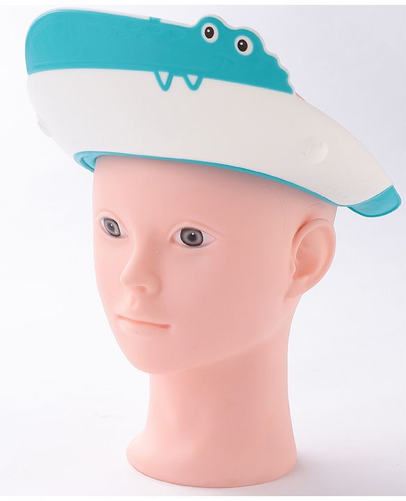 Babyhug Silicone Crocodile Shape Shower Cap  - Blue