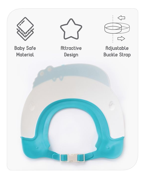 Babyhug Silicone Crocodile Shape Shower Cap  - Blue
