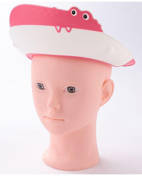 Babyhug Silicone Crocodile Shape Shower Cap  - Pink