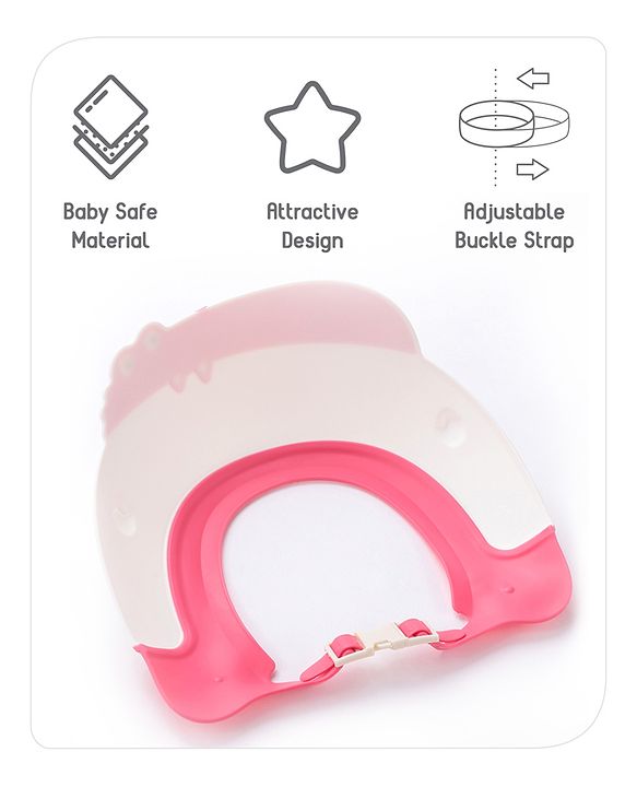 Babyhug Silicone Crocodile Shape Shower Cap  - Pink