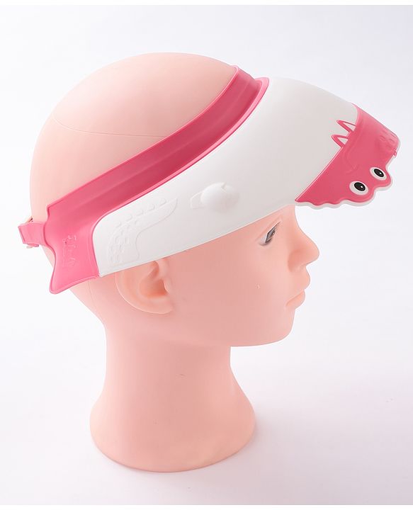 Babyhug Silicone Crocodile Shape Shower Cap  - Pink