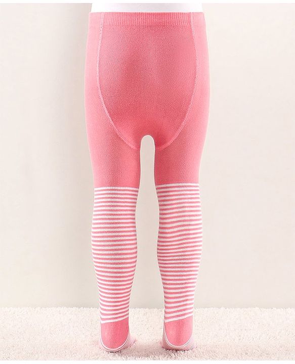 Cutewalk by Babyhug Anti Bacterial Tights Striped Design - Pink