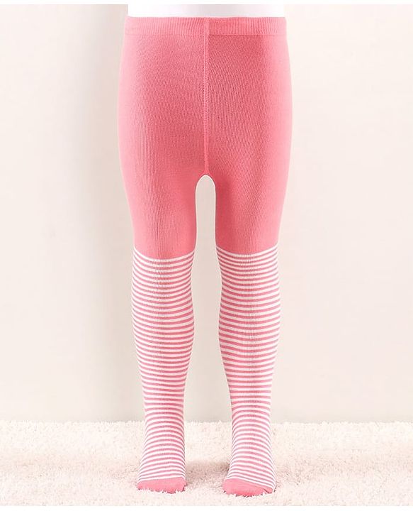 Cutewalk by Babyhug Anti Bacterial Tights Striped Design - Pink