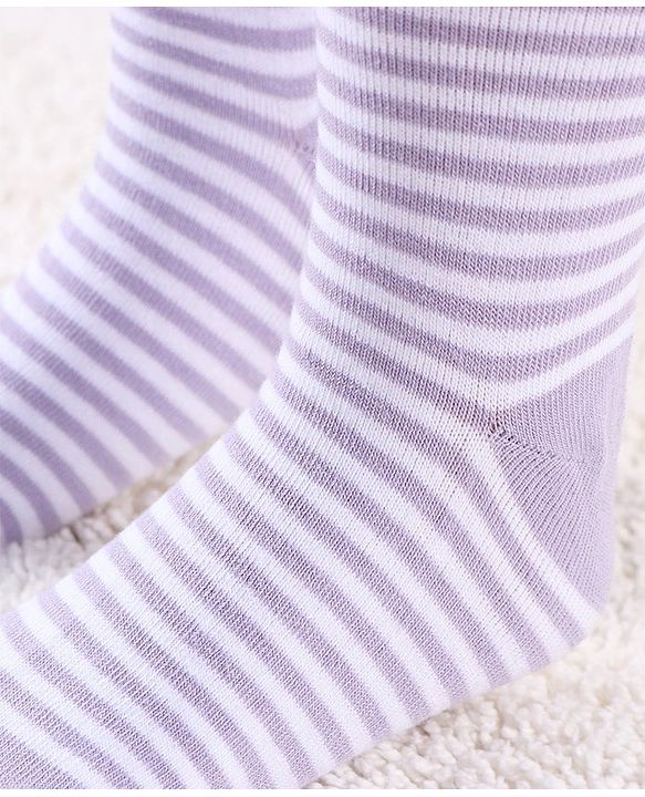 Cutewalk by Babyhug Anti Bacterial Tights Stripes Design - Orchid Bouqet
