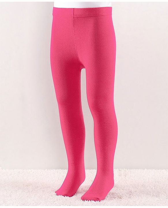 Cutewalk by Babyhug Anti Bacterial Footed Solid Color Tights - Pink