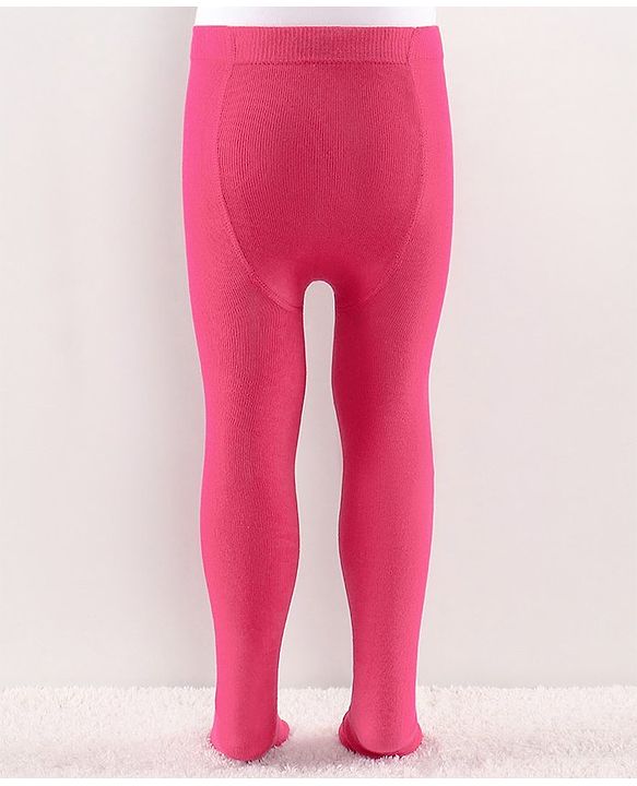 Cutewalk by Babyhug Anti Bacterial Footed Solid Color Tights - Pink