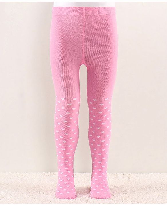 Cutewalk by Babyhug Anti Bacterial Tights Heart Design - Pink