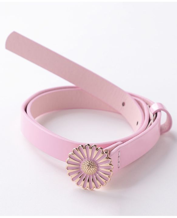 Babyhug Solid Color Belt With Round Buckle - Pink