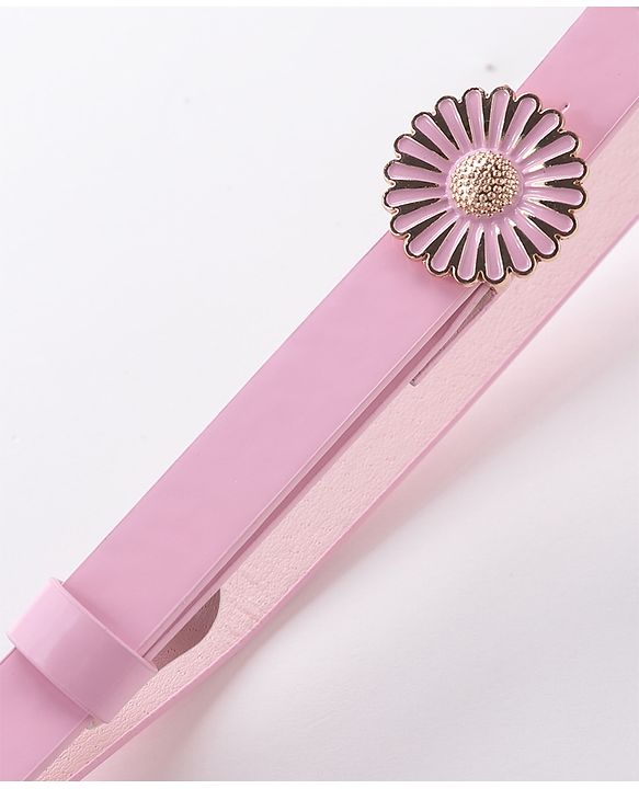 Babyhug Solid Color Belt With Round Buckle - Pink