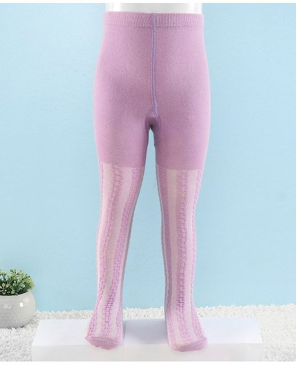 Cute Walk by Babyhug Full Length Anti-Bacterial Solid Tights - Orchid Bouqet