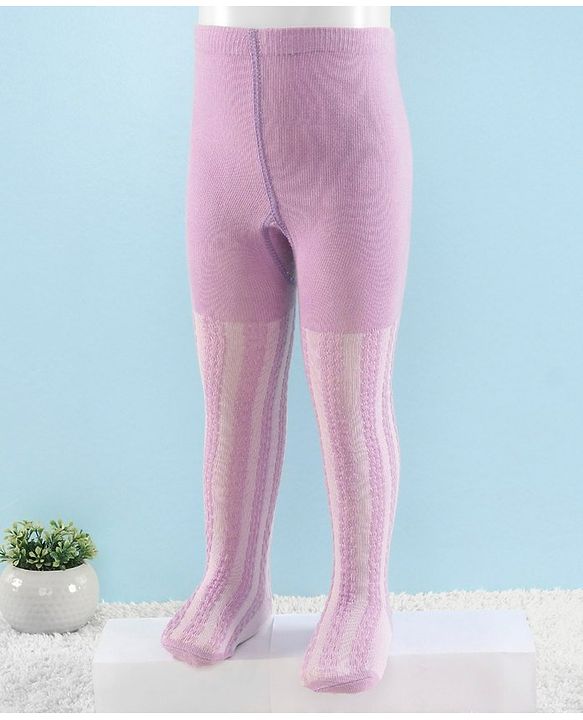 Cute Walk by Babyhug Full Length Anti-Bacterial Solid Tights - Orchid Bouqet