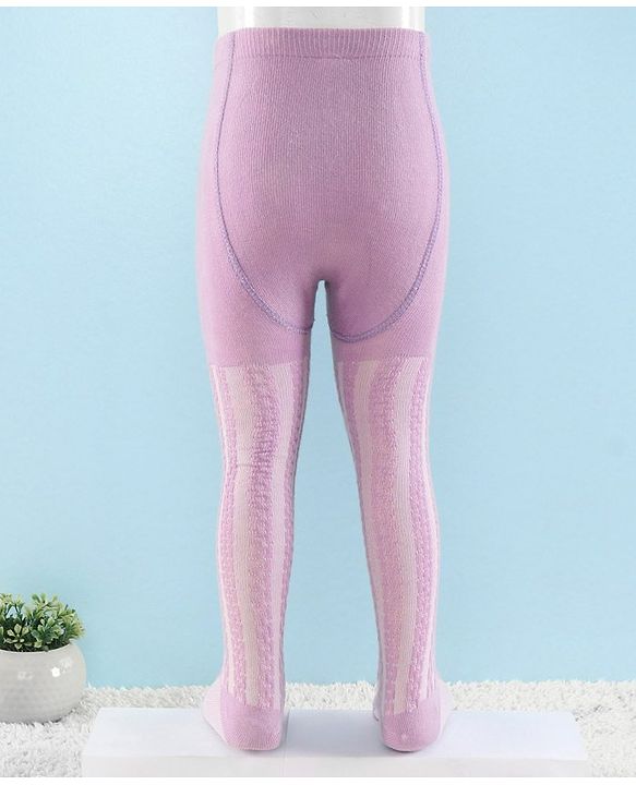 Cute Walk by Babyhug Full Length Anti-Bacterial Solid Tights - Orchid Bouqet