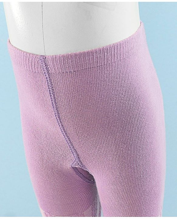 Cute Walk by Babyhug Full Length Anti-Bacterial Solid Tights - Orchid Bouqet