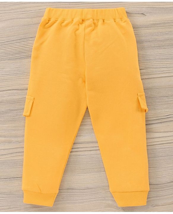 Babyhug Full Sleeves Striped Tee & Joggers Set Fox Print - White Orange