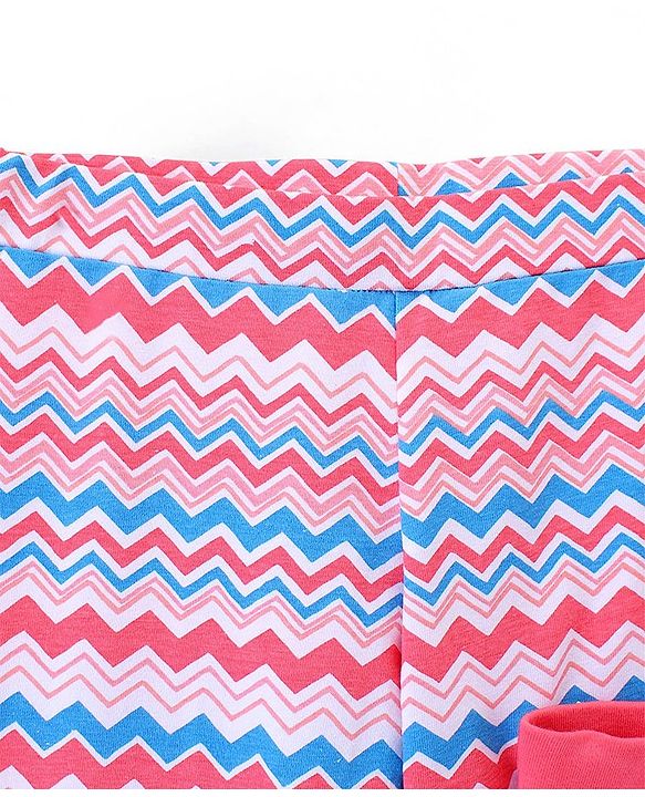 Pine Kids Ankle Length Biowashed Cotton Stretchable Leggings Solid & Striped Pack Of 2 - Pink