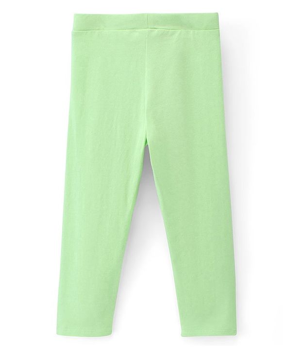 Pine Kids Ankle Length Biowashed Cotton Stretchable Leggings Solid & Striped Pack Of 2 - Multicolor