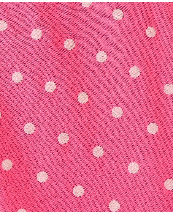 Pine Kids Knit Three Fourth Biowashed Leggings Polka Dot Print And Solid Pack of 2 - Grey Pink