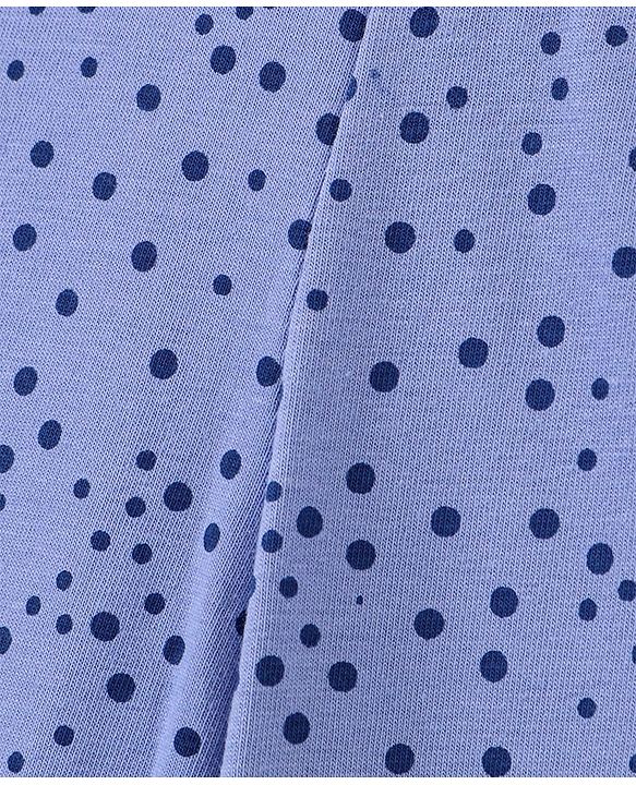 Pine Kids Knit Three Fourth Biowashed Stretchable Leggings Polka Dot Print And Solid Pack of 2- Green Blue