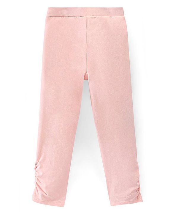 Pine Kids Knitted Three Fourth Length Solid Color Leggings Pack Of 2 - Blue Pink