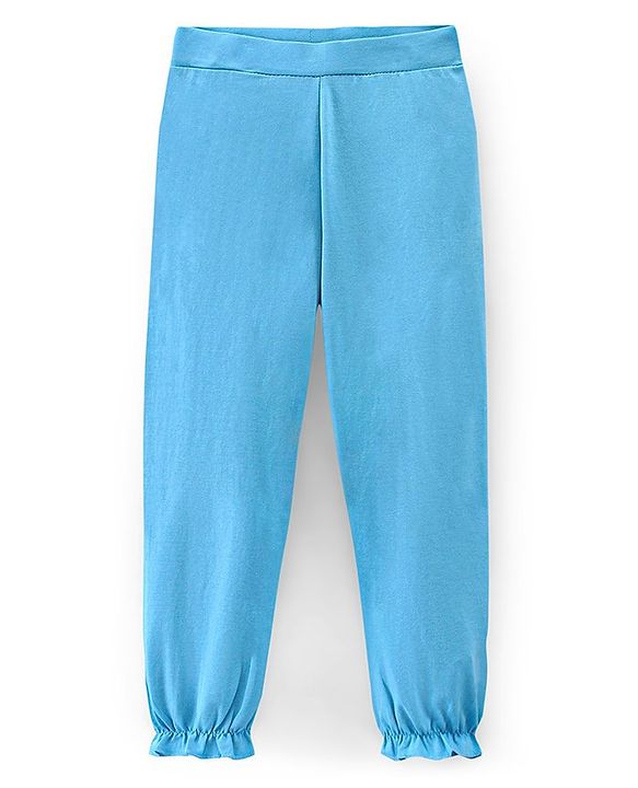 Pine Kids Knitted Three Fourth Length Solid Color Leggings Pack Of 2 - Blue Pink