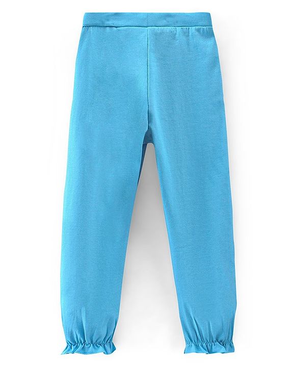 Pine Kids Knitted Three Fourth Length Solid Color Leggings Pack Of 2 - Blue Pink