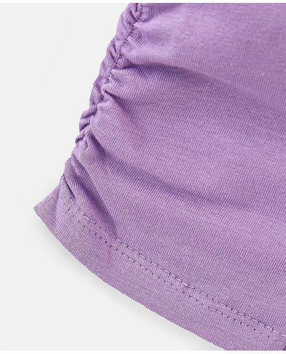 Pine Kids Three Fourth Length Biowashed Cotton Stretchable Solid Leggings Pack Of 2 - Violet Pink