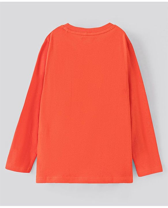 Pine Kids Full Sleeves Biowashed T-Shirt Text Print - Red