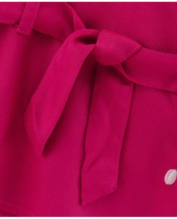 Babyhug Full Sleeves Embroideried Frock - Fuschia