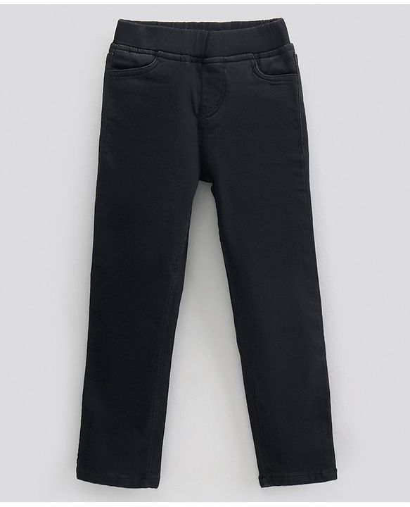 Pine Kids Full Length Solid Color Stretchable Jegging - Black