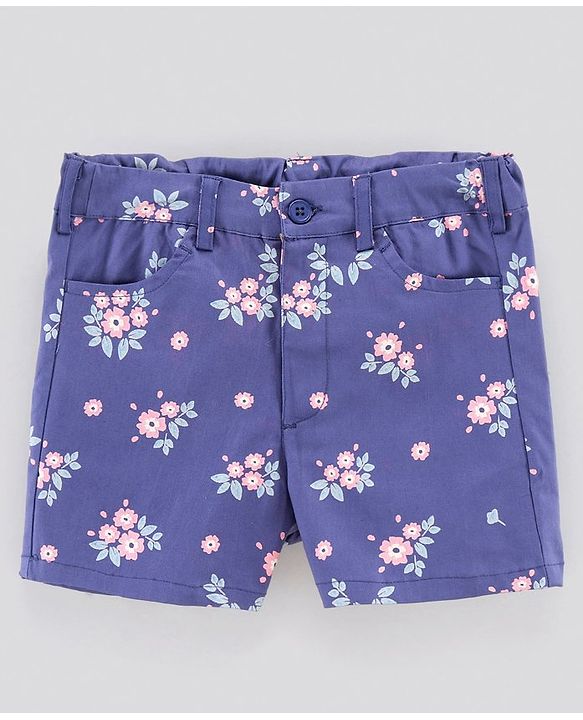 Pine Kids Softener Wash Shorts Floral Print - Blue