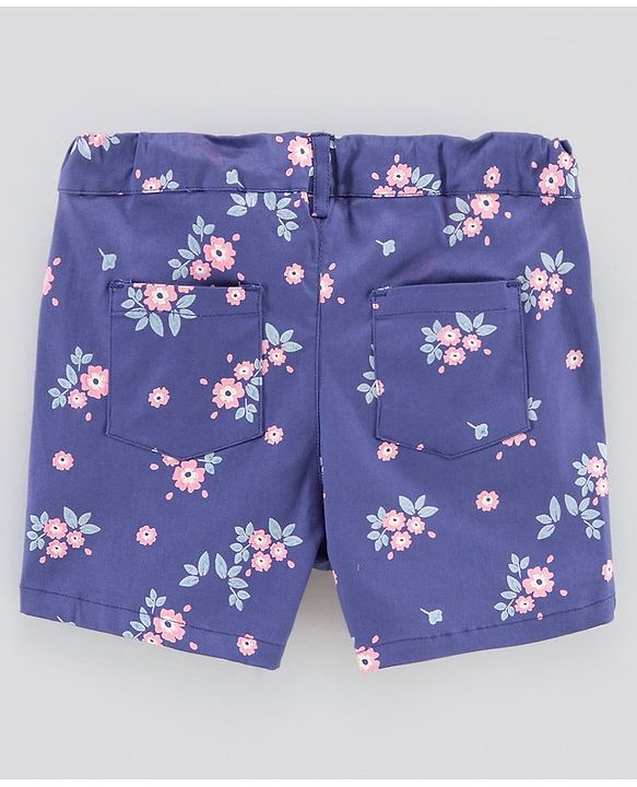 Pine Kids Softener Wash Shorts Floral Print - Blue