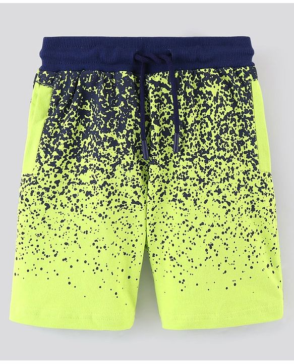 Pine Kids Cotton Knit Mid Thigh Length Shorts Brushed Colour - Green