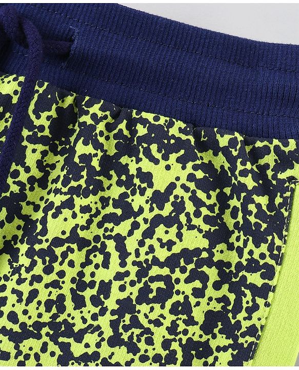 Pine Kids Cotton Knit Mid Thigh Length Shorts Brushed Colour - Green