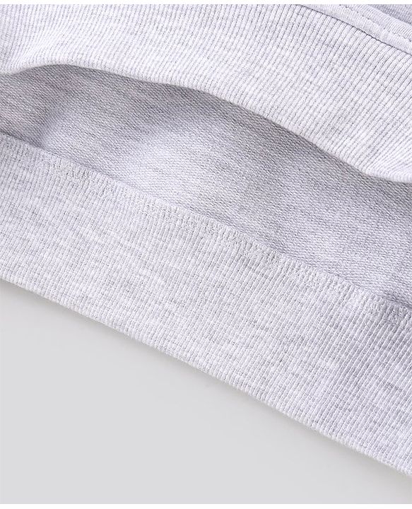 Pine Kids Hooded Full Sleeve Sweatshirt with Skater Print - Grey Melange