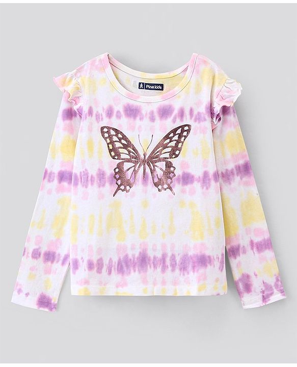 Pine Kids Full Sleeves Biowashed T-Shirt - Multicolor