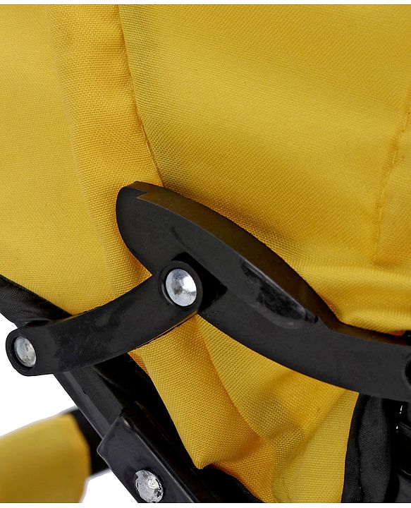 Babyhug  Plug & Play Stallion Tricycle with Parental Push Handle & Foldable Canopy - Yellow Black