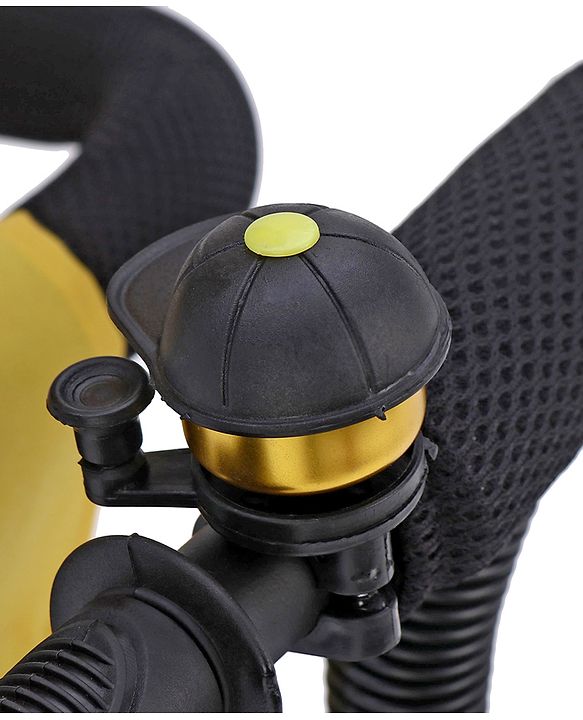 Babyhug  Plug & Play Stallion Tricycle with Parental Push Handle & Foldable Canopy - Yellow Black