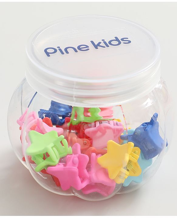 Pine Kids Free Size Star Shaped Clips  Pack of 18 - Multicolor