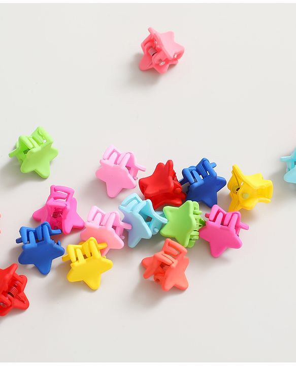 Pine Kids Free Size Star Shaped Clips  Pack of 18 - Multicolor