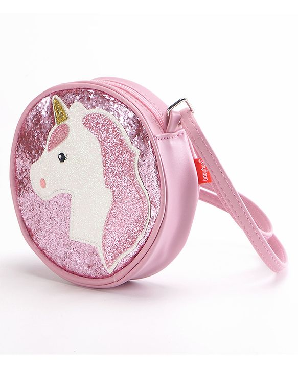 Babyhug Sling Bag With Sequin Free Size - Pink
