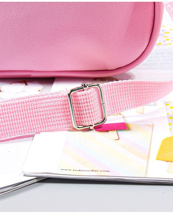 Babyhug Free Size Sling Bag With Floral Embroidery & Bunny Patch - Pink