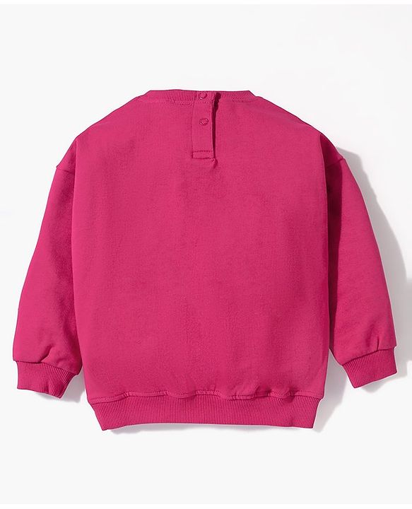 Babyhug Full Sleeves Cotton Knit SPACE JAM Sweatshirt with Foil Print - Maroon
