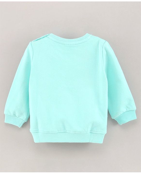 Babyhug Full Sleeves Cotton Knit Sweatshirt With Graphics - Sky Blue