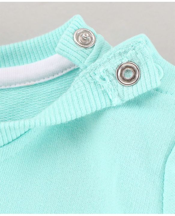 Babyhug Full Sleeves Cotton Knit Sweatshirt With Graphics - Sky Blue