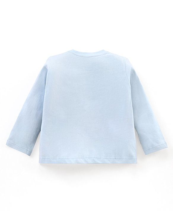 Babyhug Full Sleeves T-Shirt Minnie Mouse Print - Light Blue