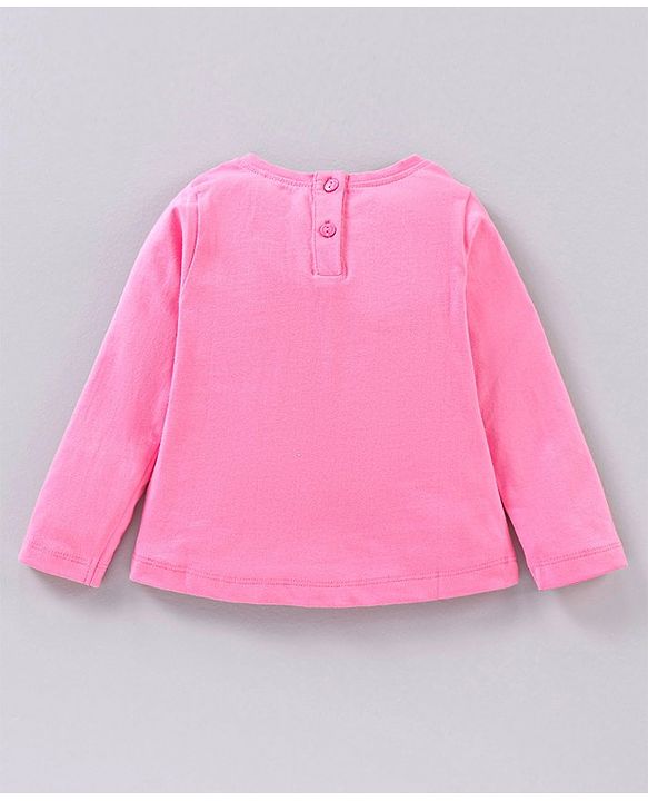 Babyhug Full Sleeves Tee Minnie Mouse Print - Light Pink