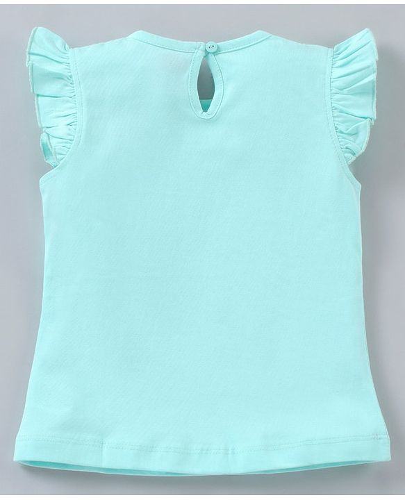 Babyhug Half Sleeves Tee Text Print - Sky Blue